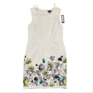 Worthington Floral dress Size 16 New with tags white sleeveless dress midi